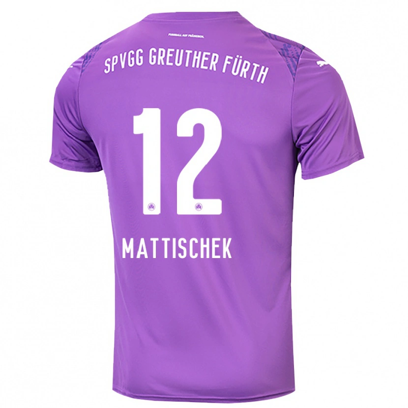 Danxen Dětské Jakob Mattischek #12 Fialová Bílá Brankář Dresy 2025/26 Dres