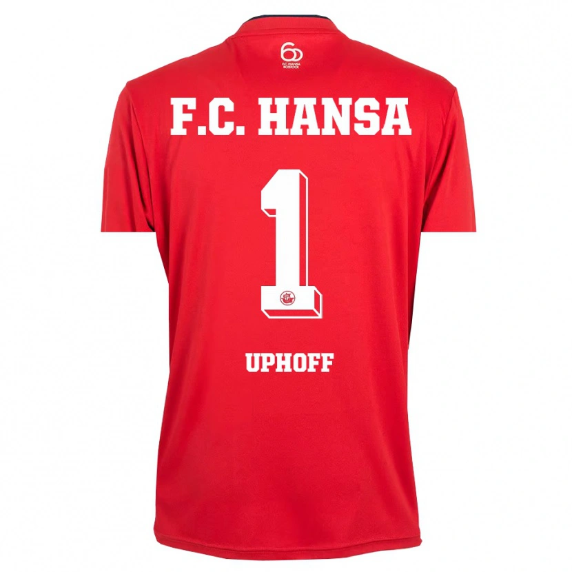 Danxen Dětské Benjamin Uphoff #1 Červená Bílá Brankář Dresy 2025/26 Dres