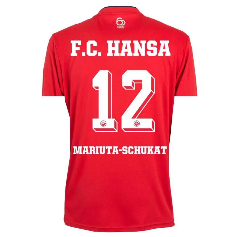 Danxen Dětské Lara Mariuta-Schukat #12 Červená Bílá Brankář Dresy 2025/26 Dres