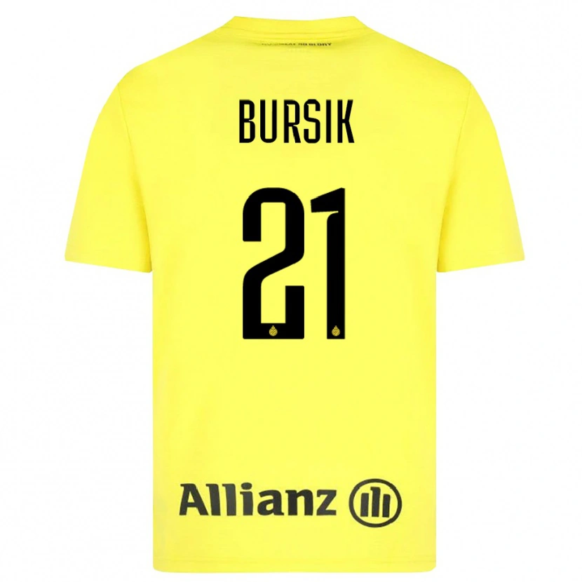 Danxen Dětské Josef Bursik #21 Žlutá Černá Brankář Dresy 2025/26 Dres
