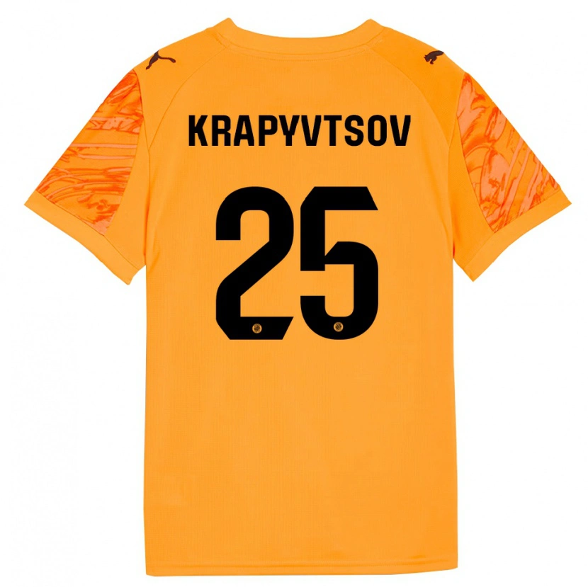 Danxen Dětské Vladyslav Krapyvtsov #25 Oranžová Černá Brankář Dresy 2025/26 Dres