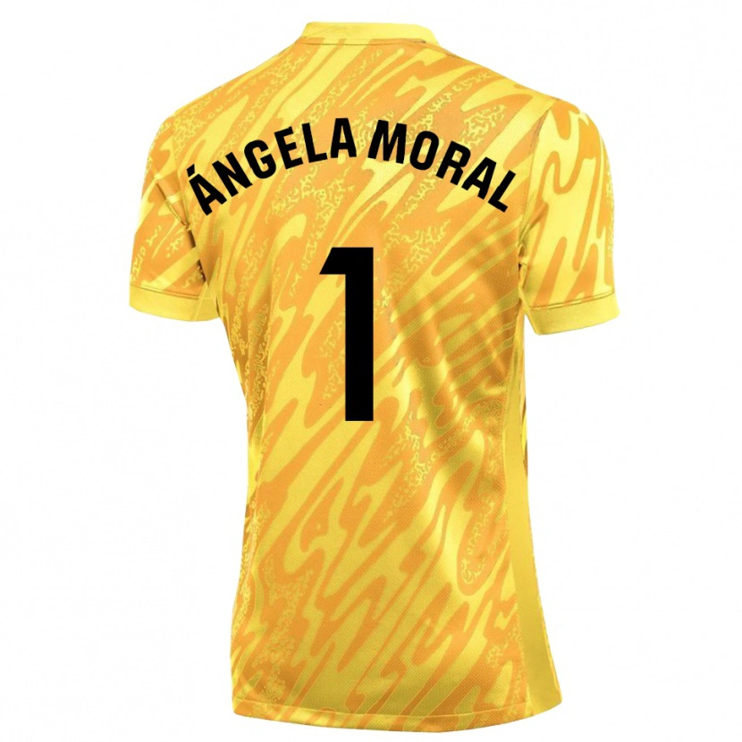 Danxen Dětské Ángela Moral Ferrer #1 Žlutá Černá Brankář Dresy 2025/26 Dres