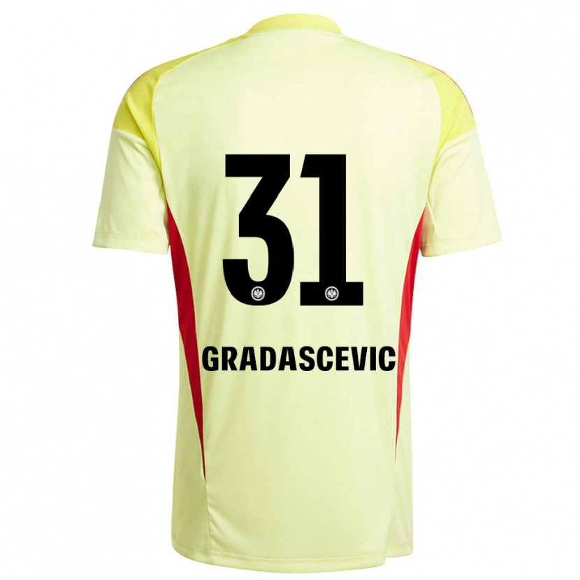 Danxen Dětské Meris Gradascevic #31 Světle Žlutá Černá Brankář Dresy 2025/26 Dres