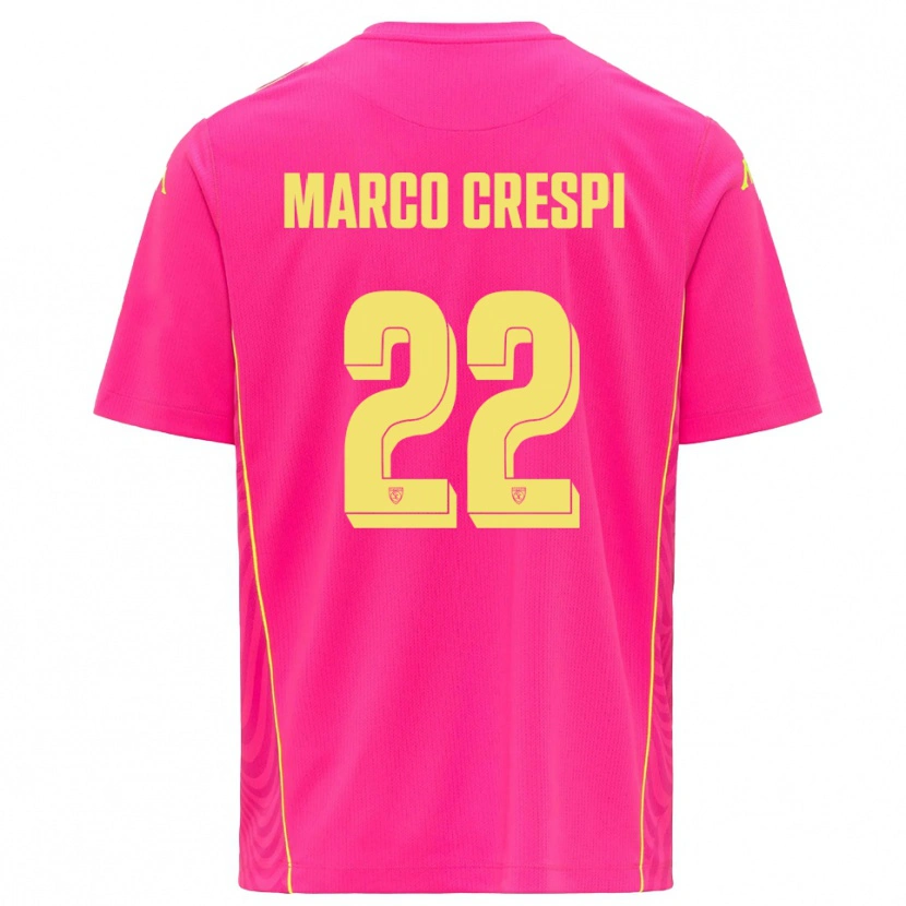 Danxen Dětské Gian Marco Crespi #22 Sytě Růžová Žlutá Brankář Dresy 2025/26 Dres