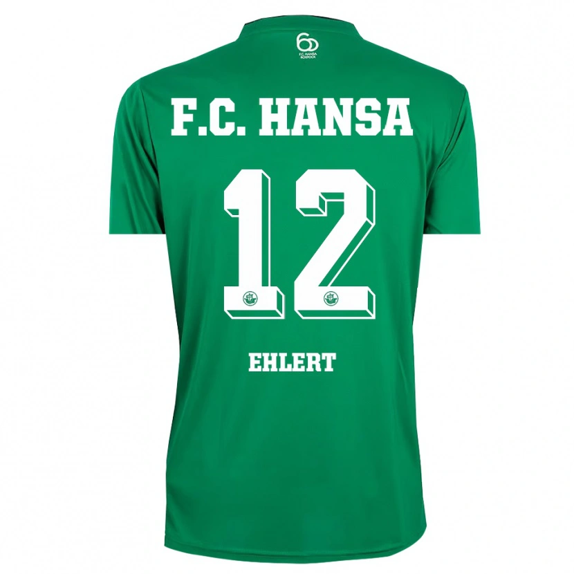 Danxen Dětské Jonas Ehlert #12 Tmavě Zelená Bílá Brankář Dresy 2025/26 Dres