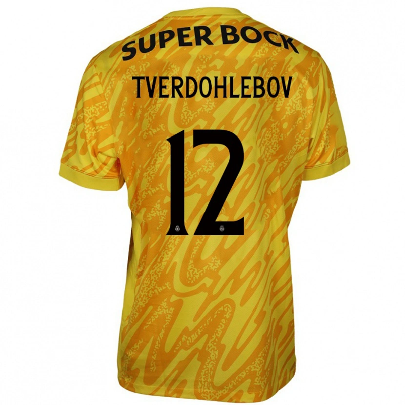 Danxen Dětské Alex Tverdohlebov #12 Žlutá Oranžová Brankář Dresy 2025/26 Dres