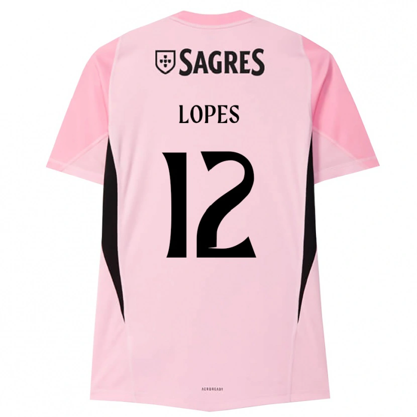 Danxen Dětské Leonardo Lopes #12 Růžová Černá Brankář Dresy 2025/26 Dres