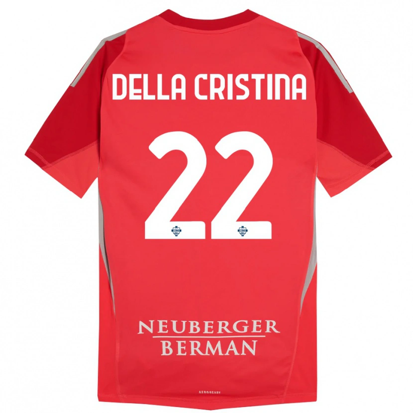 Danxen Dětské Stefano Della Cristina #22 Červená Šedá Brankář Dresy 2025/26 Dres