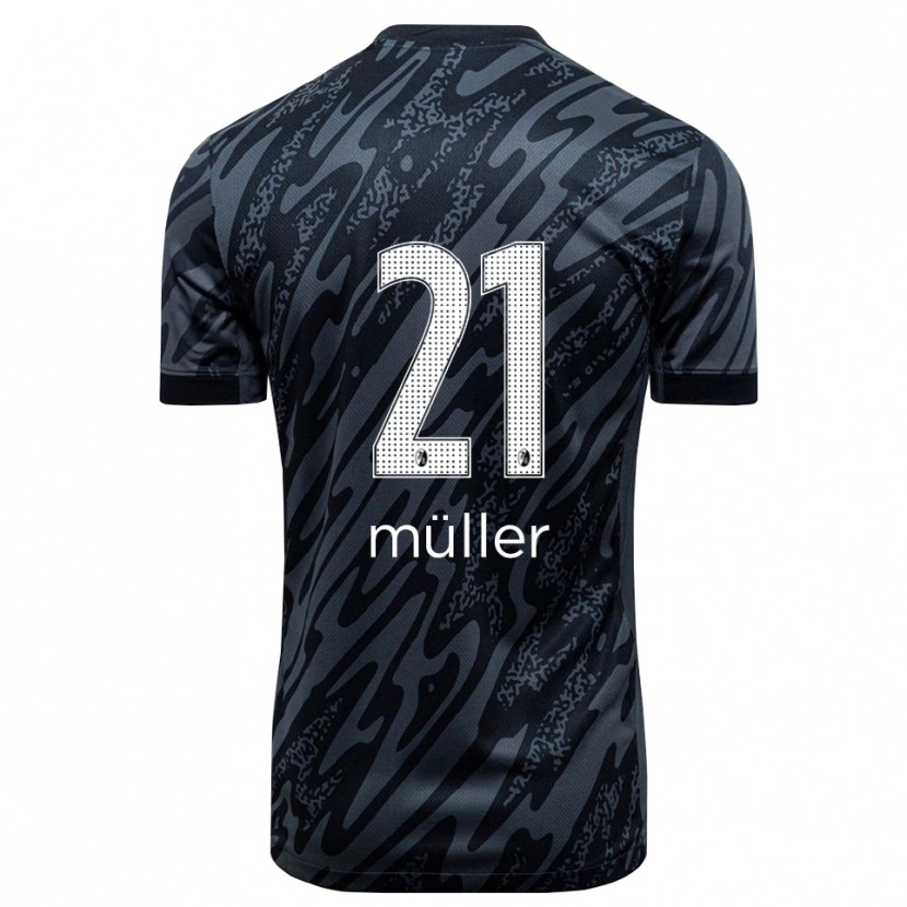 Danxen Dětské Florian Müller #21 Černá Bílá Brankář Dresy 2025/26 Dres