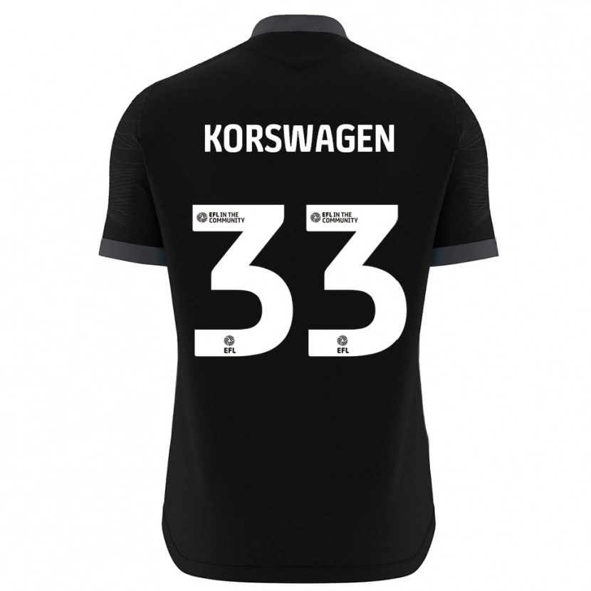 Danxen Pánské Mattijis Korswagen #33 Černá Bílá Brankář Dresy 2025/26 Dres