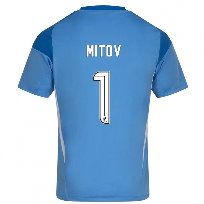 Danxen Pánské Dimitar Mitov #1 Bílá Modrá Brankář Dresy 2025/26 Dres