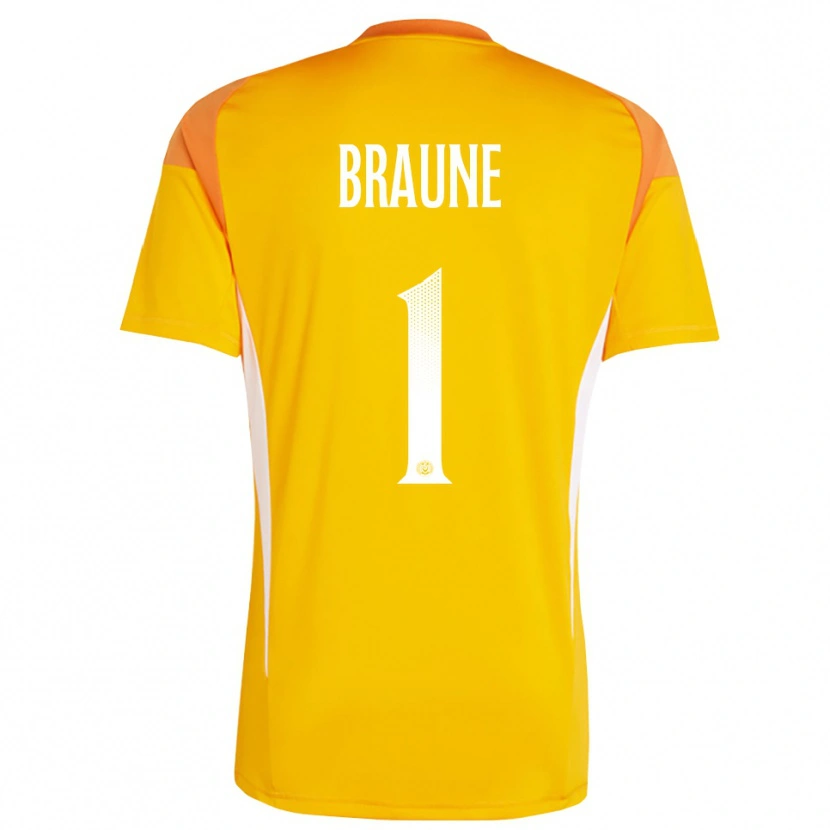 Danxen Pánské Maximilian Braune #1 Oranžová Bílá Brankář Dresy 2025/26 Dres