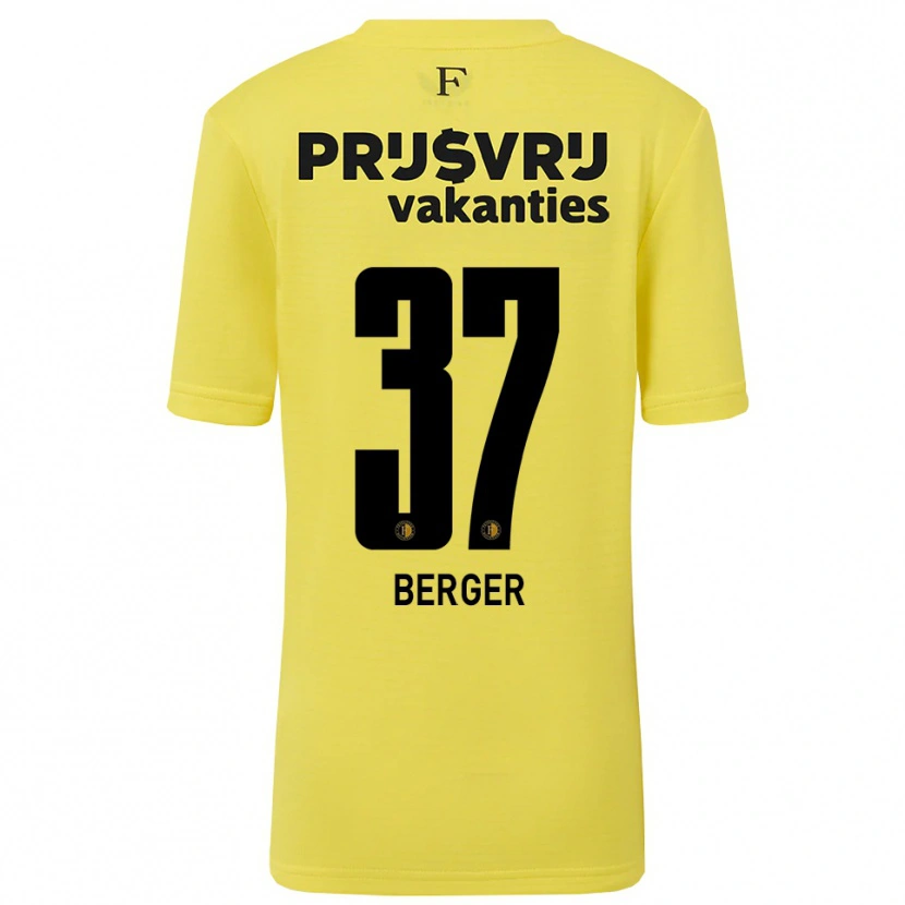Danxen Pánské Mannou Berger #37 Žlutá Černá Brankář Dresy 2025/26 Dres