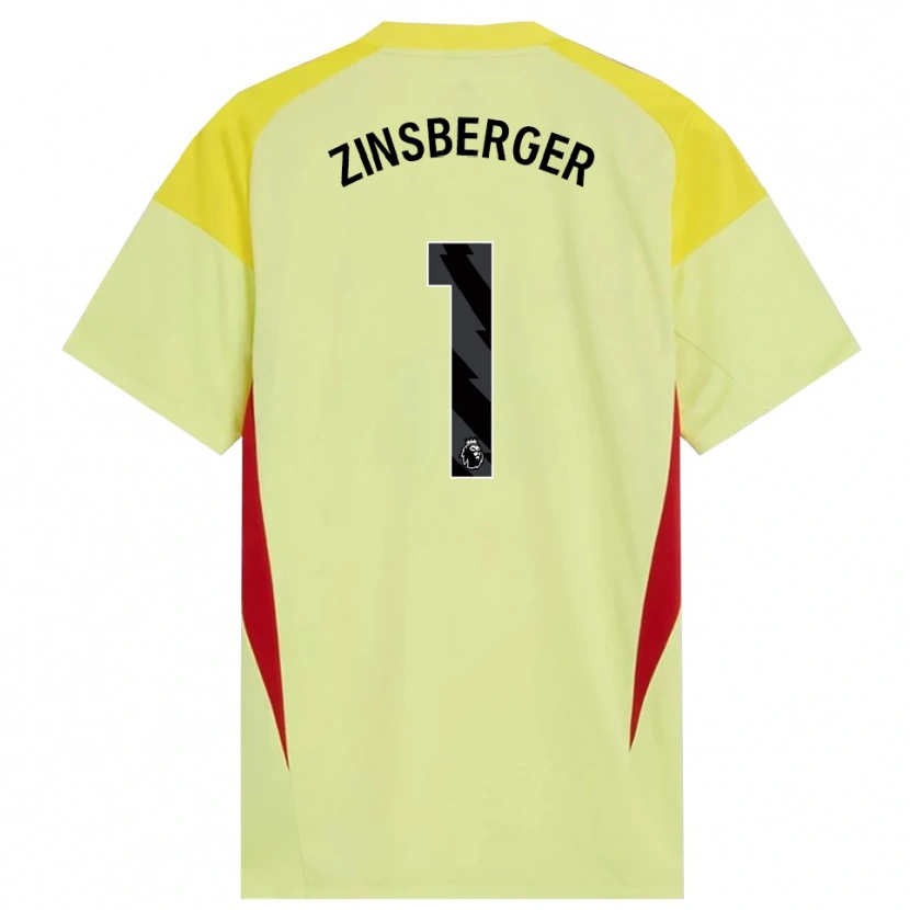 Danxen Pánské Manuela Zinsberger #1 Žlutá Červená Černá Brankář Dresy 2025/26 Dres
