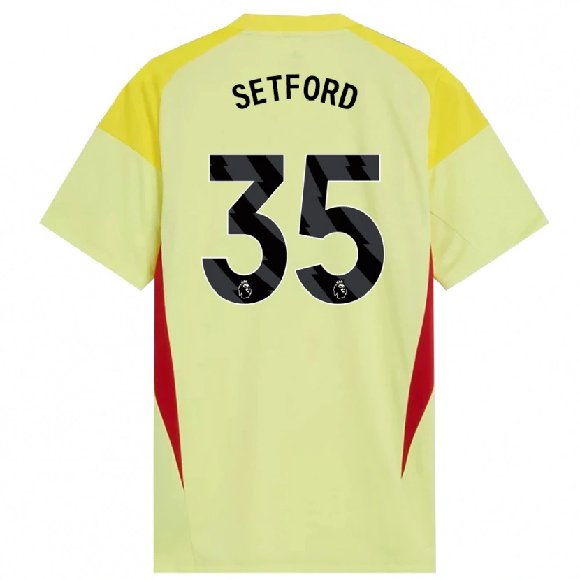 Danxen Pánské Tommy Setford #35 Žlutá Červená Černá Brankář Dresy 2025/26 Dres