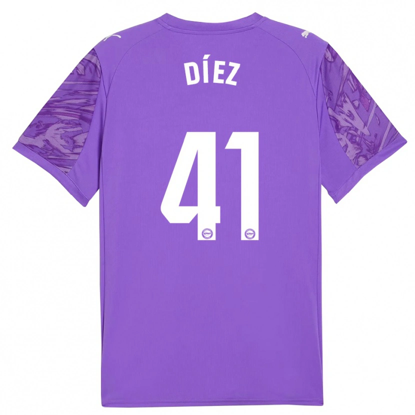 Danxen Pánské Victor Díez #41 Fialová Bílá Brankář Dresy 2025/26 Dres