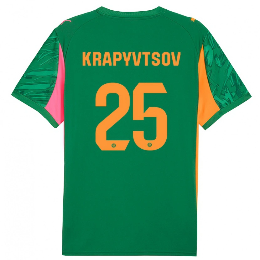 Danxen Pánské Vladyslav Krapyvtsov #25 Zelená Oranžová Brankář Dresy 2025/26 Dres