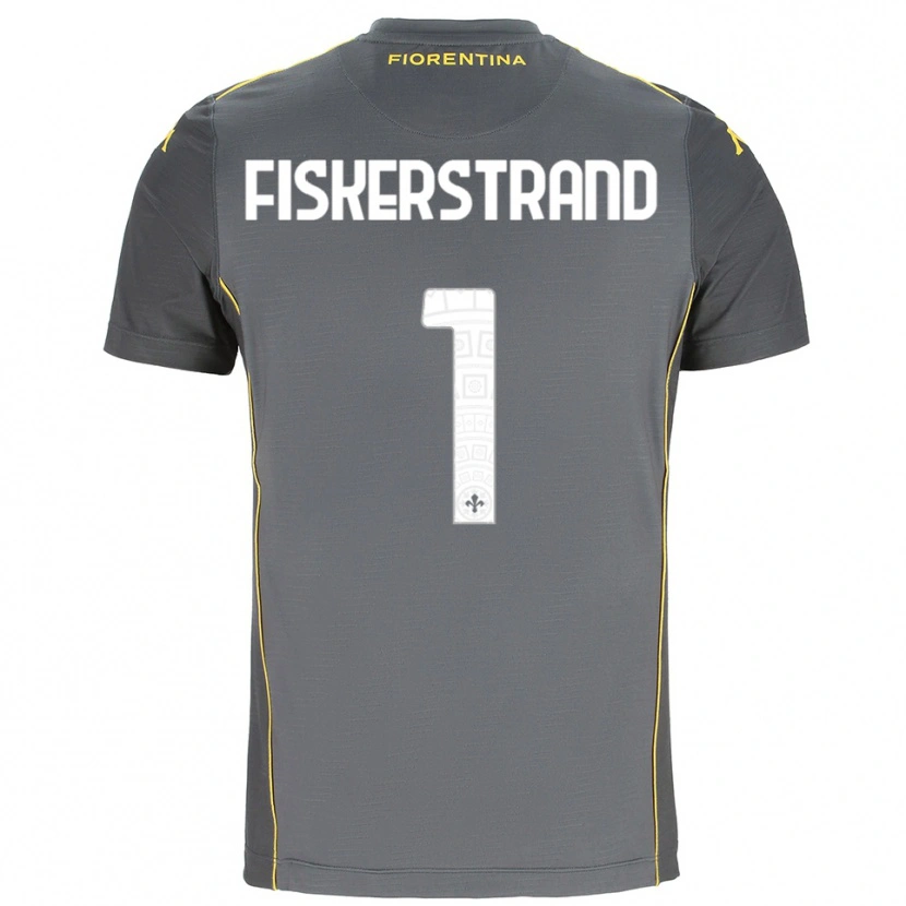Danxen Pánské Cecilie Fiskerstrand #1 Tmavě Šedá Žlutá Brankář Dresy 2025/26 Dres