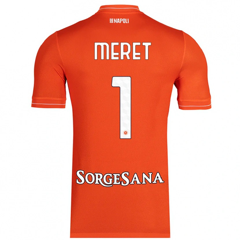 Danxen Pánské Alex Meret #1 Oranžová Červená Bílá Brankář Dresy 2025/26 Dres