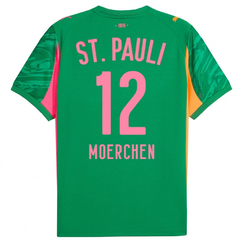 Danxen Pánské Theo Moerchen #12 Zelená Oranžová Růžová Brankář Dresy 2025/26 Dres