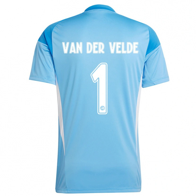 Danxen Pánské Valentijn van der Velde #1 Světle Modrá Bílá Brankář Dresy 2025/26 Dres