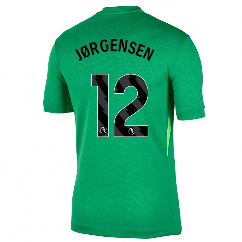 Danxen Pánské Filip Jørgensen #12 Zelená Černá Brankář Dresy 2025/26 Dres