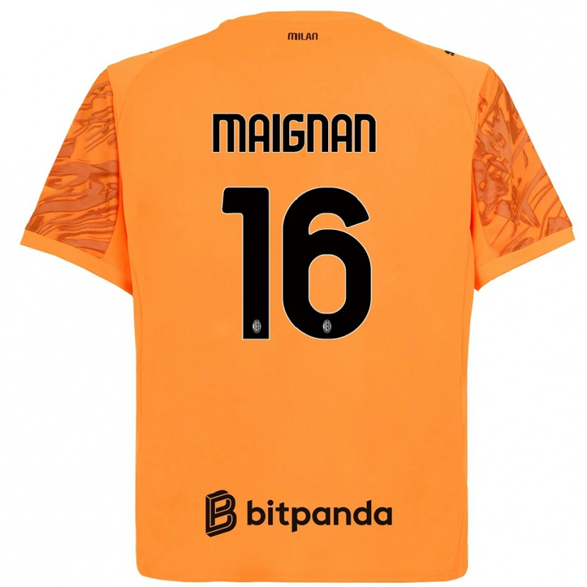 Danxen Pánské Mike Maignan #16 Oranžová Žlutá Černá Brankář Dresy 2025/26 Dres