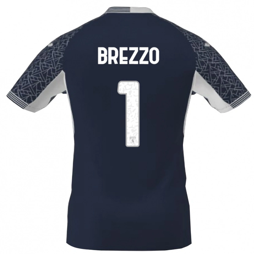 Danxen Pánské Matteo Brezzo #1 Modrá Černá Bílá Brankář Dresy 2025/26 Dres