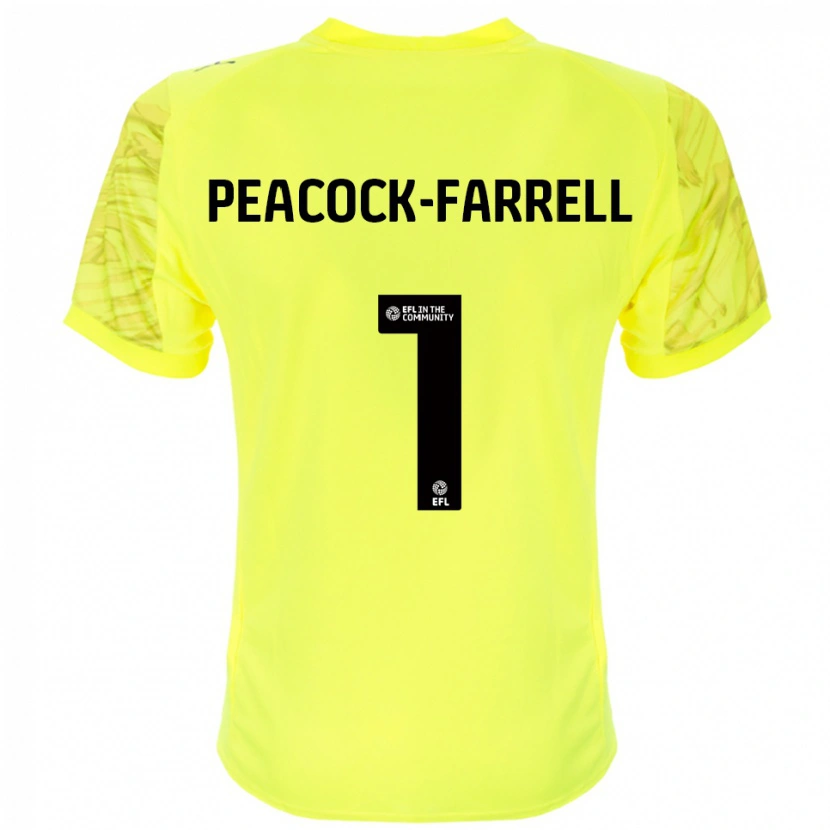 Danxen Pánské Bailey Peacock-Farrell #1 Černá Žlutá Brankář Dresy 2025/26 Dres