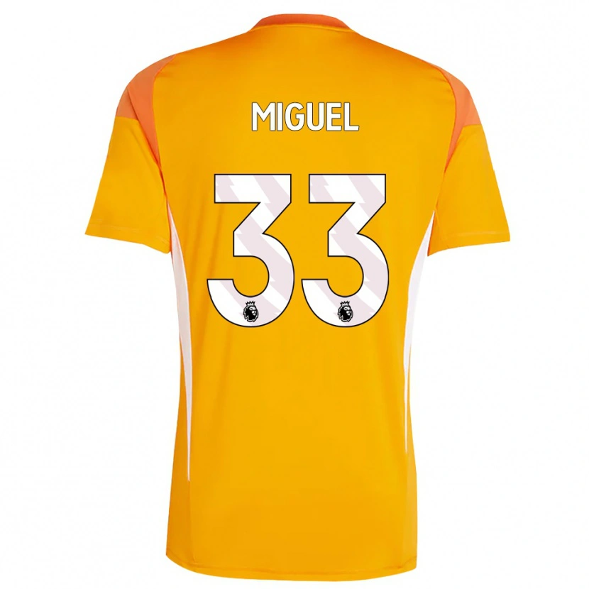 Danxen Pánské Carlos Miguel #33 Oranžová Bílá Brankář Dresy 2025/26 Dres