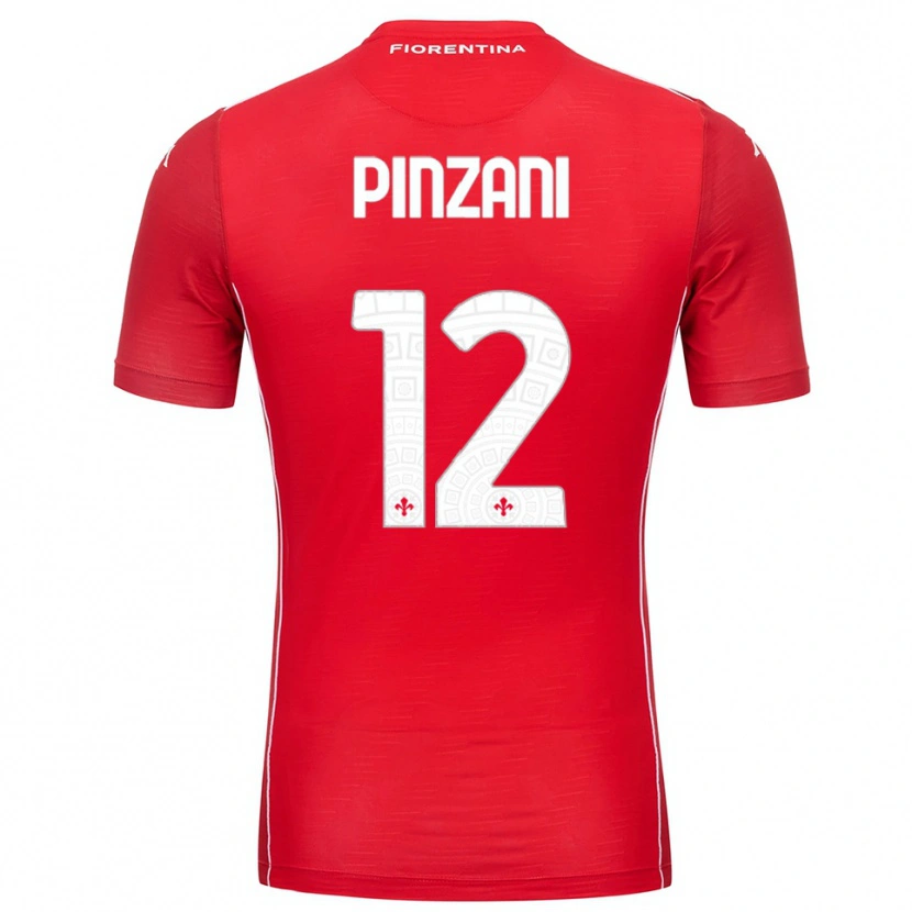 Danxen Pánské Lorenzo Pinzani #12 Červená Bílá Brankář Dresy 2025/26 Dres