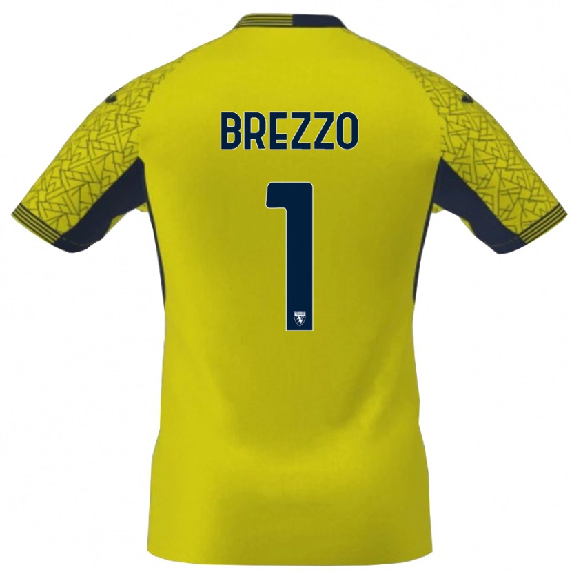 Danxen Pánské Matteo Brezzo #1 Žlutá Černá Brankář Dresy 2025/26 Dres