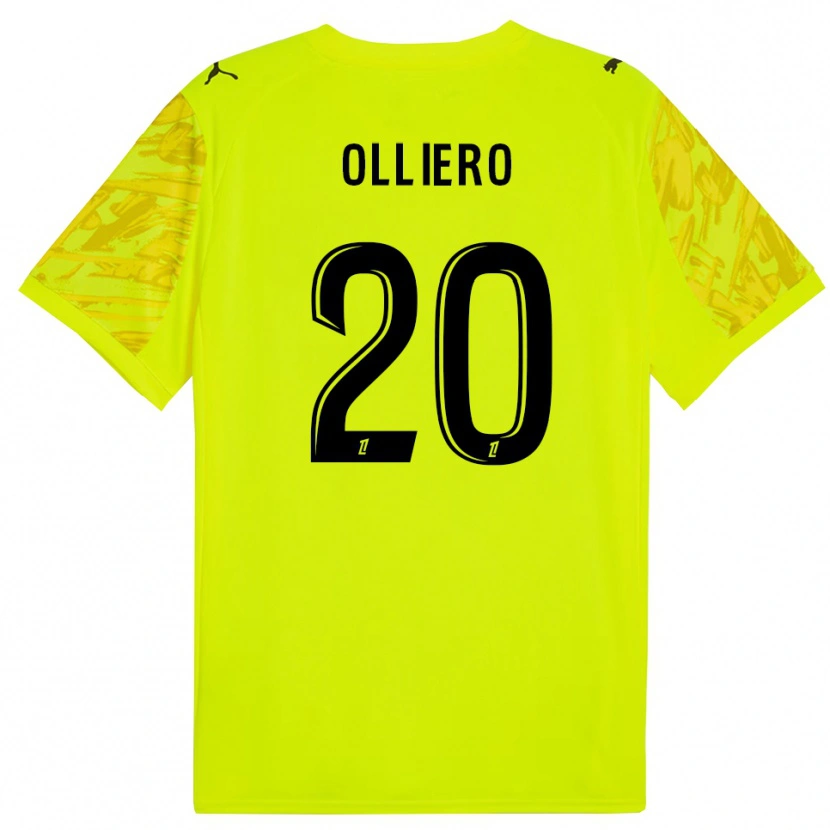 Danxen Dámské Alexandre Olliero #20 Fluorescenční Zelená Žlutá Brankář Dresy 2025/26 Dres