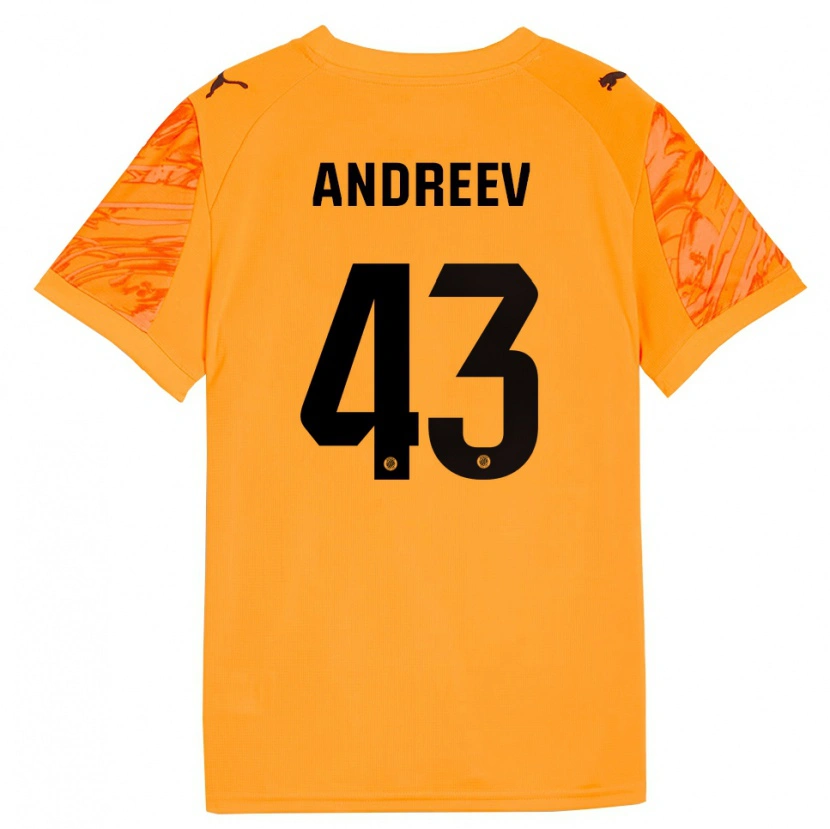 Danxen Dámské Aleksandar Andreev #43 Oranžová Černá Brankář Dresy 2025/26 Dres