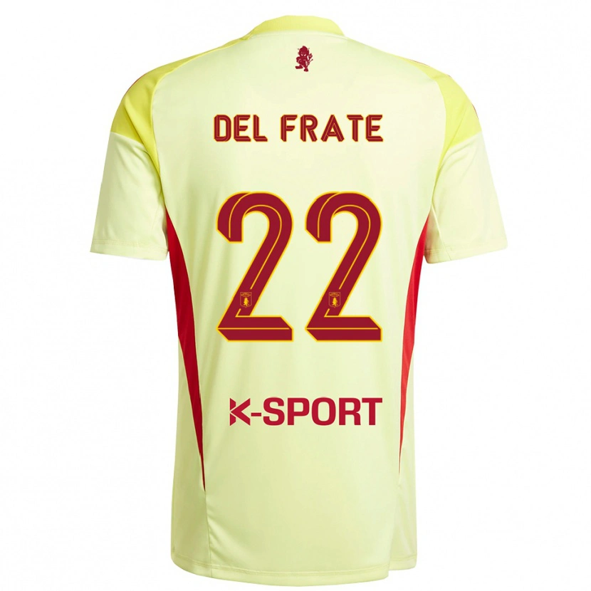 Danxen Dámské Federico Del Frate #22 Světle Žlutá Červená Brankář Dresy 2025/26 Dres