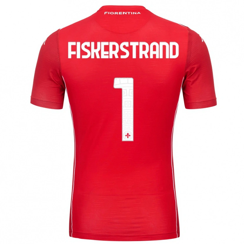 Danxen Dámské Cecilie Fiskerstrand #1 Červená Bílá Brankář Dresy 2025/26 Dres