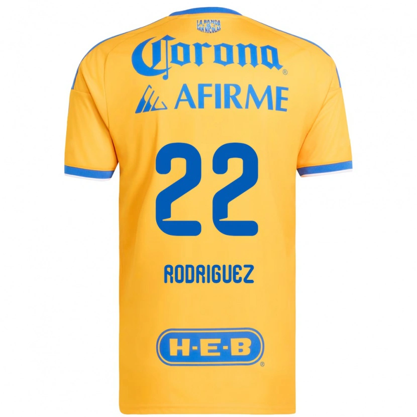 Danxen Dětské Anika Rodriguez #22 Žlutá Modrá Domů Hráčské Dresy 2026/27 Dres