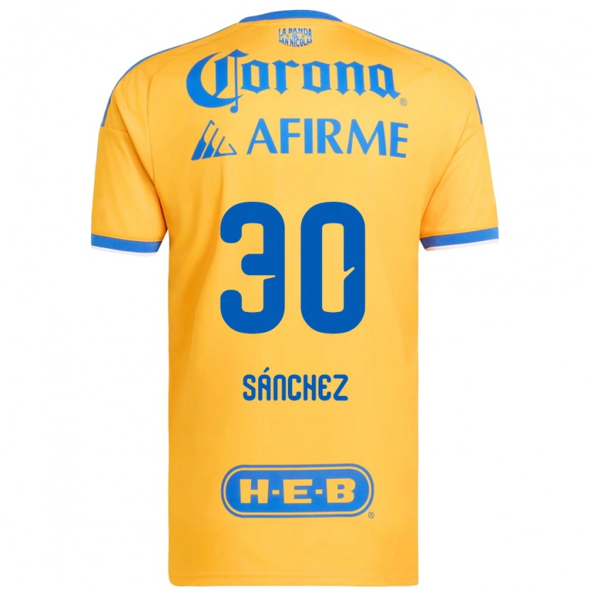 Danxen Dětské Diego Sánchez #30 Žlutá Modrá Domů Hráčské Dresy 2026/27 Dres
