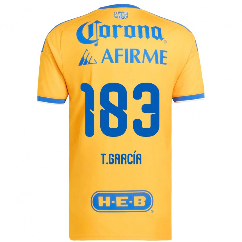 Danxen Dětské Tomás García #183 Žlutá Modrá Domů Hráčské Dresy 2026/27 Dres