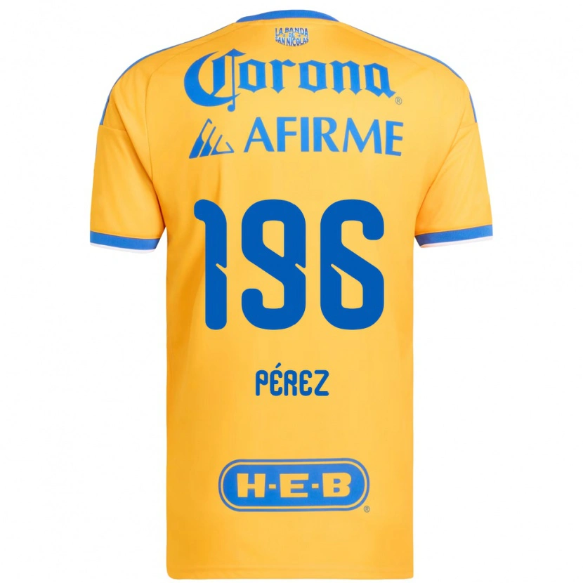 Danxen Dětské Axel Pérez #196 Žlutá Modrá Domů Hráčské Dresy 2026/27 Dres