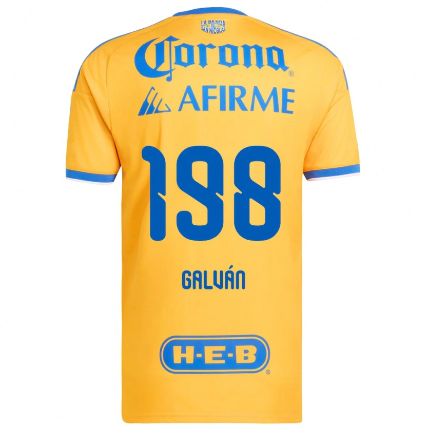 Danxen Dětské Isac Galván #198 Žlutá Modrá Domů Hráčské Dresy 2026/27 Dres