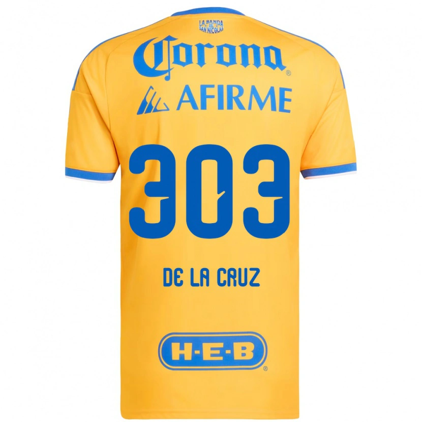 Danxen Dětské Erick De La Cruz #303 Žlutá Modrá Domů Hráčské Dresy 2026/27 Dres