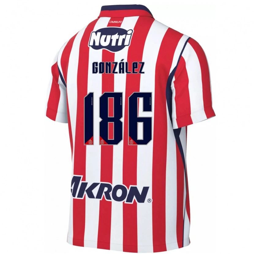Danxen Dětské Diego González #186 Červená Bílá Domů Hráčské Dresy 2026/27 Dres