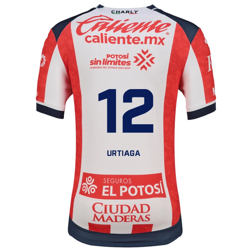 Danxen Dětské Diego Urtiaga #12 Červená Bílá Černá Domů Hráčské Dresy 2026/27 Dres