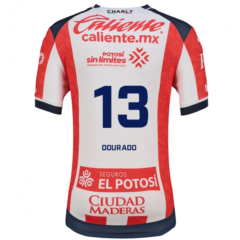 Danxen Dětské Rodrigo Dourado #13 Červená Bílá Černá Domů Hráčské Dresy 2026/27 Dres