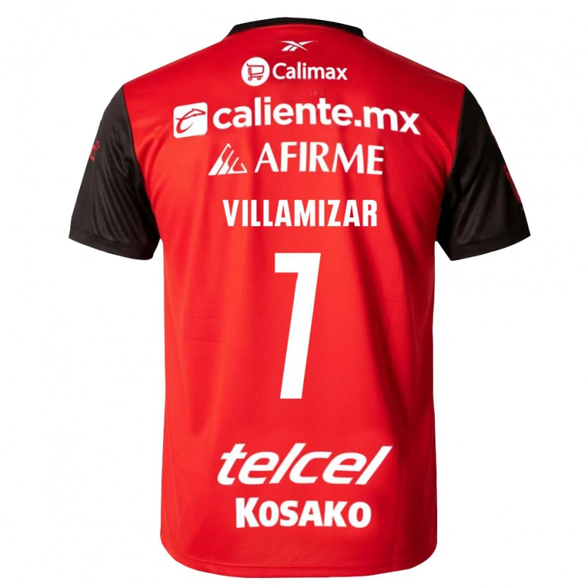 Danxen Dětské Paola Villamizar #7 Černá Červená Domů Hráčské Dresy 2026/27 Dres