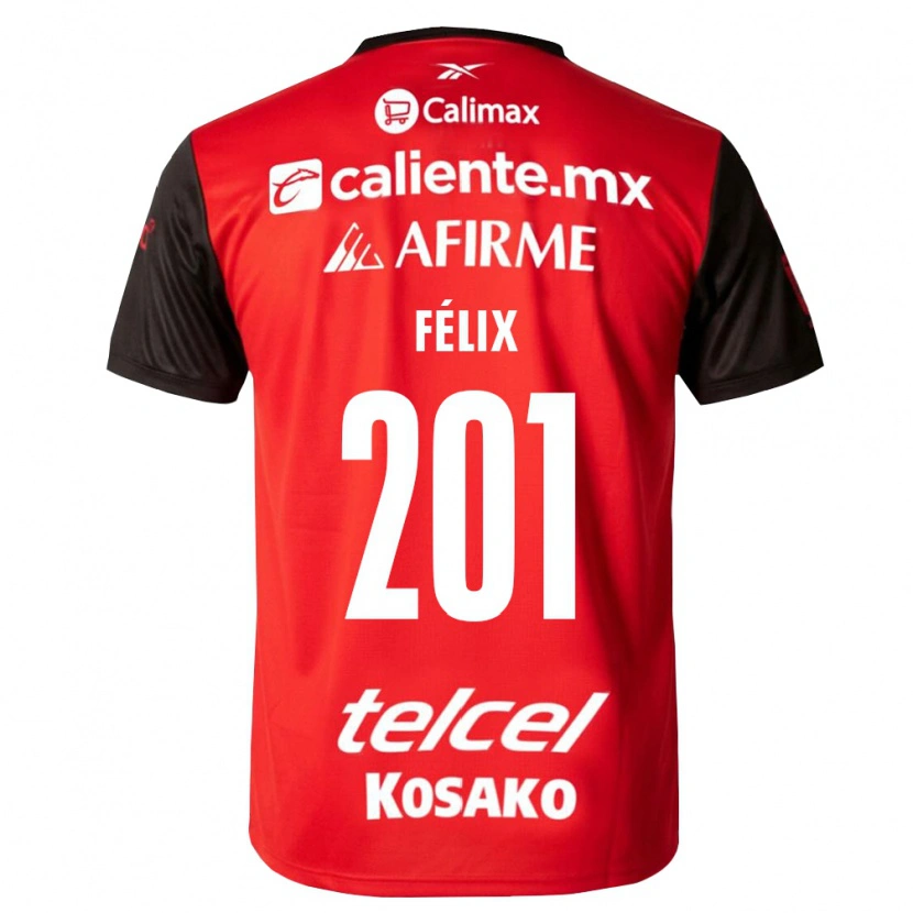 Danxen Dětské Brayan Félix #201 Černá Červená Domů Hráčské Dresy 2026/27 Dres