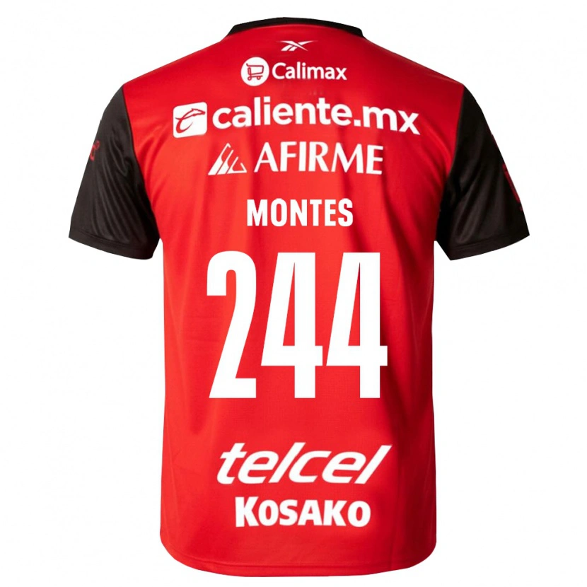 Danxen Dětské Raúl Montes #244 Černá Červená Domů Hráčské Dresy 2026/27 Dres