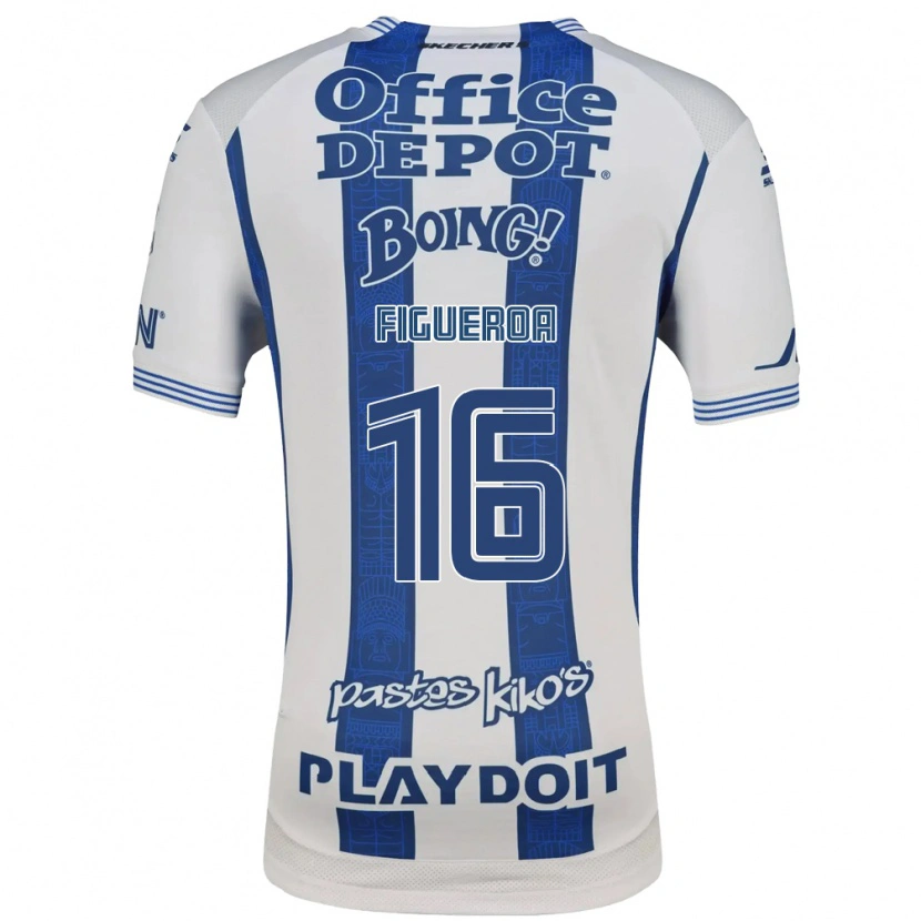 Danxen Dětské Antonio Figueroa #16 Bílá Tmavě Modrá Domů Hráčské Dresy 2026/27 Dres