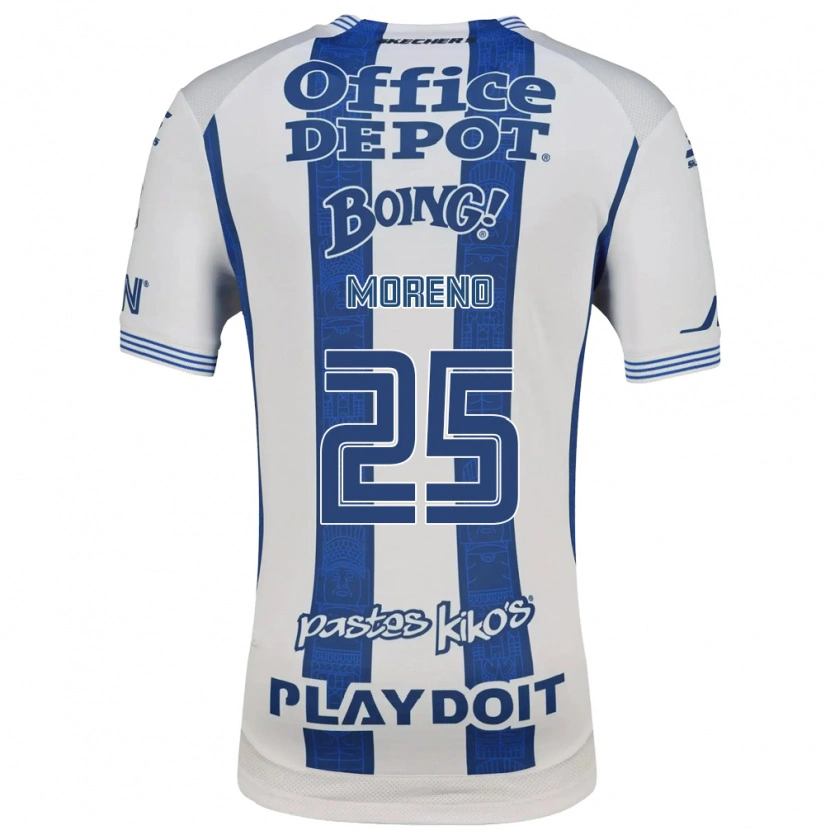 Danxen Dětské Carlos Moreno #25 Bílá Tmavě Modrá Domů Hráčské Dresy 2026/27 Dres